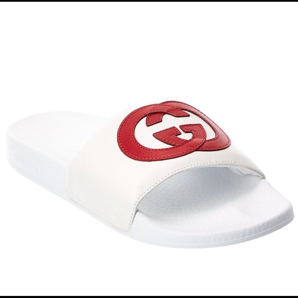 Gucci Interlockinf G Leather Slide